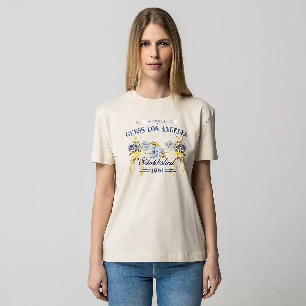 Guess - T-Shirt, für Damen, Beige, Größe XL