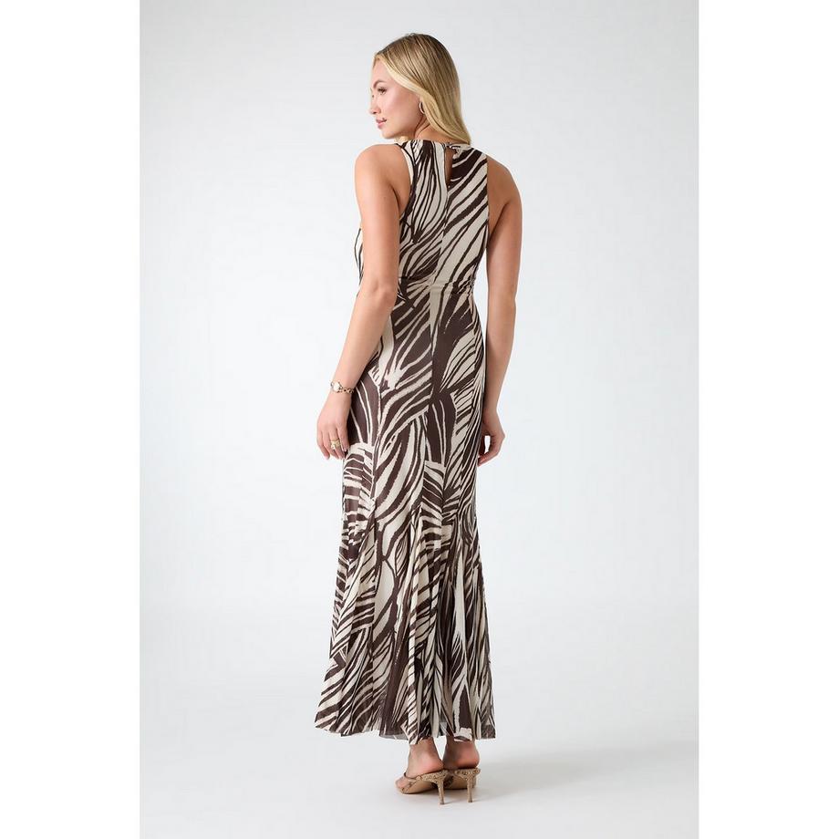 GUESS Robe Longue Sans Manches Imprimé Zèbre  