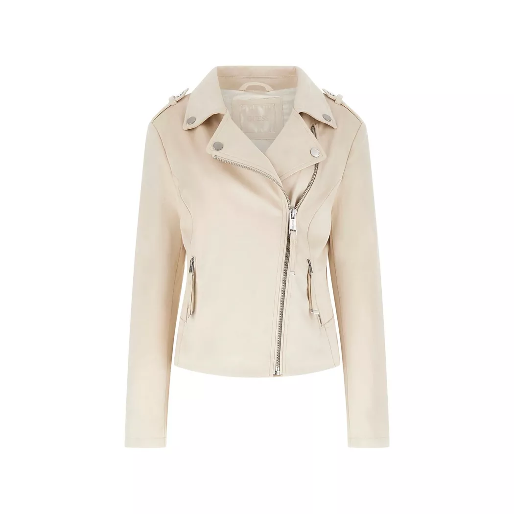 Guess - Lederjacke, für Damen, Ecru, Größe L