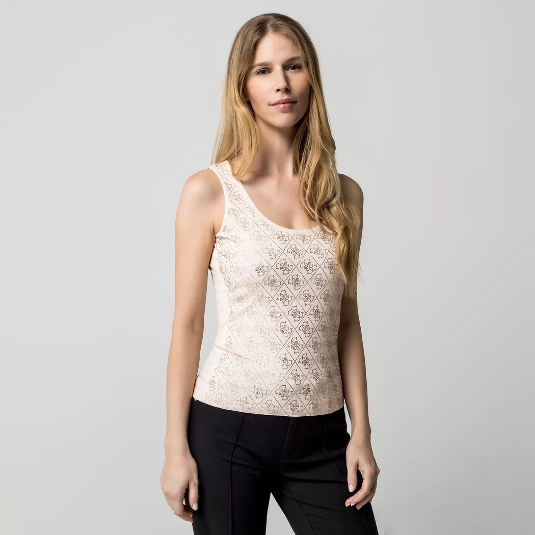 Guess pour femme. W6GR08Z0589 Top Rosalyn Tank multicolore (M), Casuel, Sans manches / bretelles 2