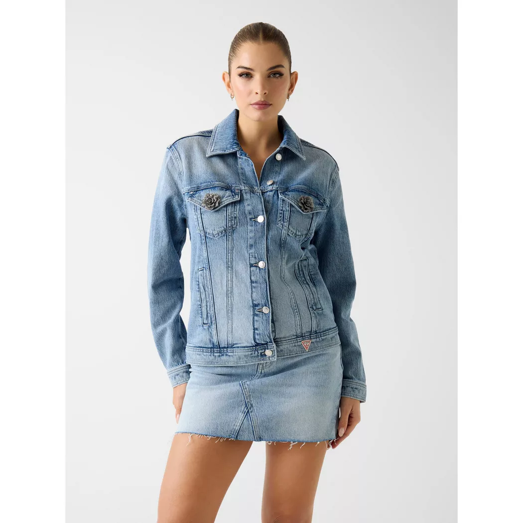 Guess - Kurze Jeansjacke, für Damen, Blau Größe M