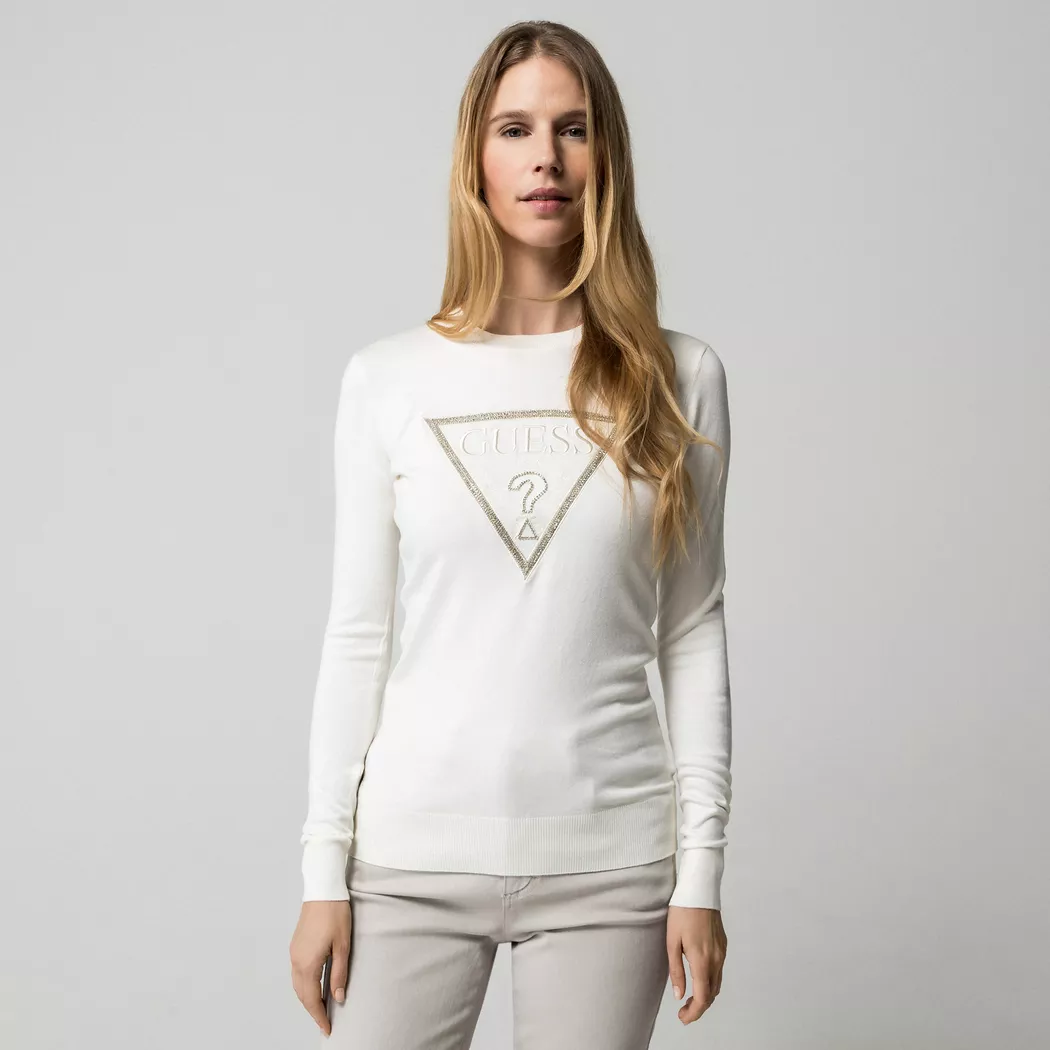 Guess - Pullover, für Damen, Weiss, Größe L