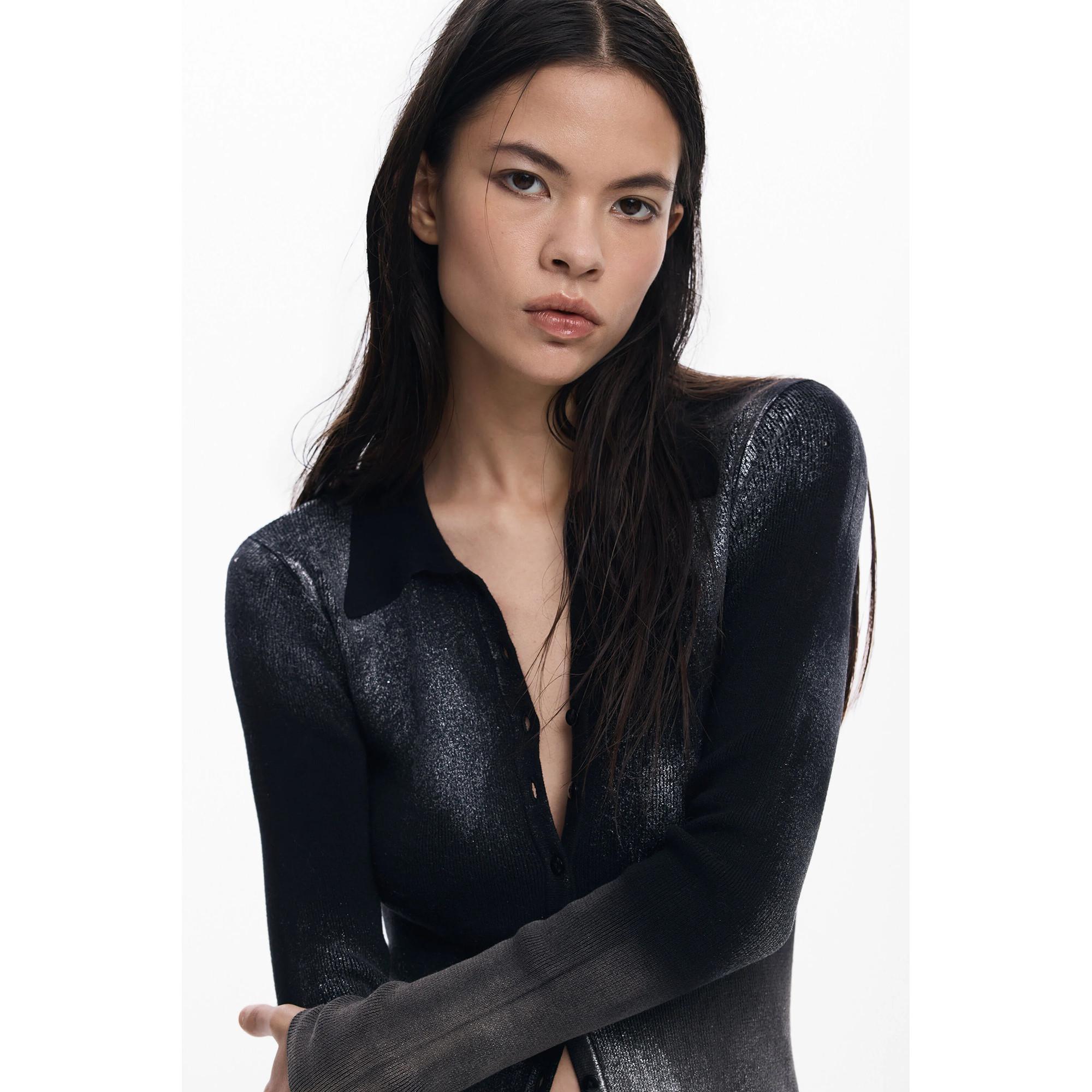 Desigual Langarm Polo Kragen Slim Fit T-Shirt  