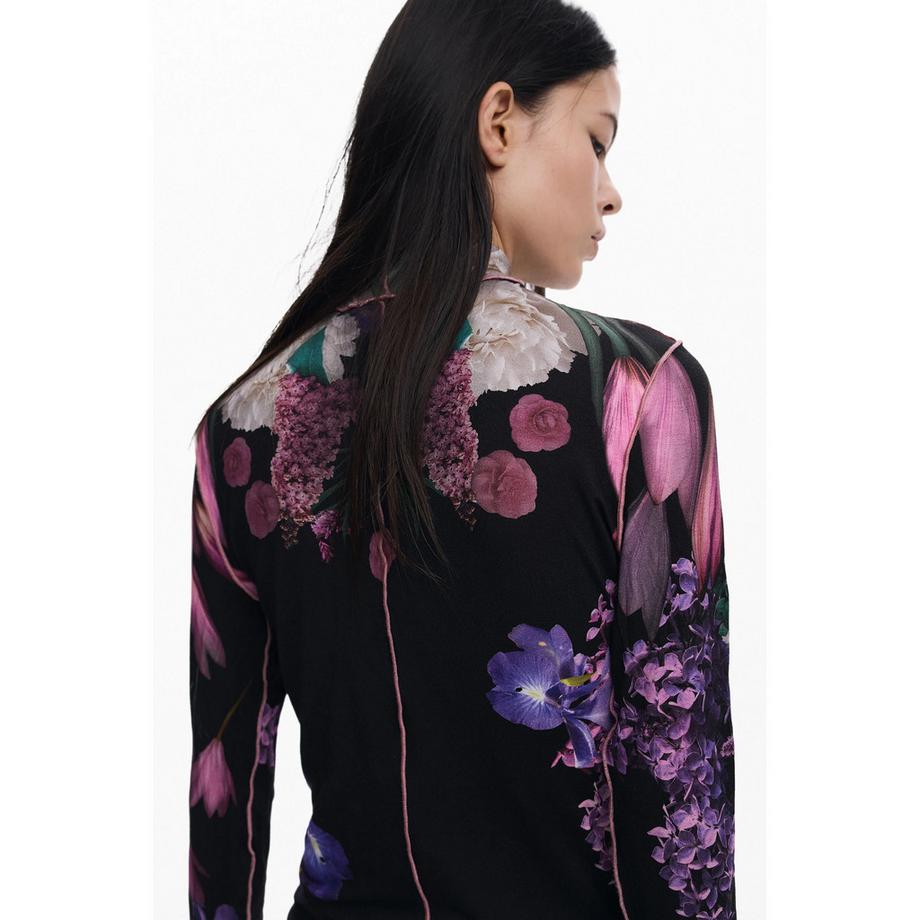 Desigual T-shirt Slim Fit à Manches Longues Imprimé Floral  