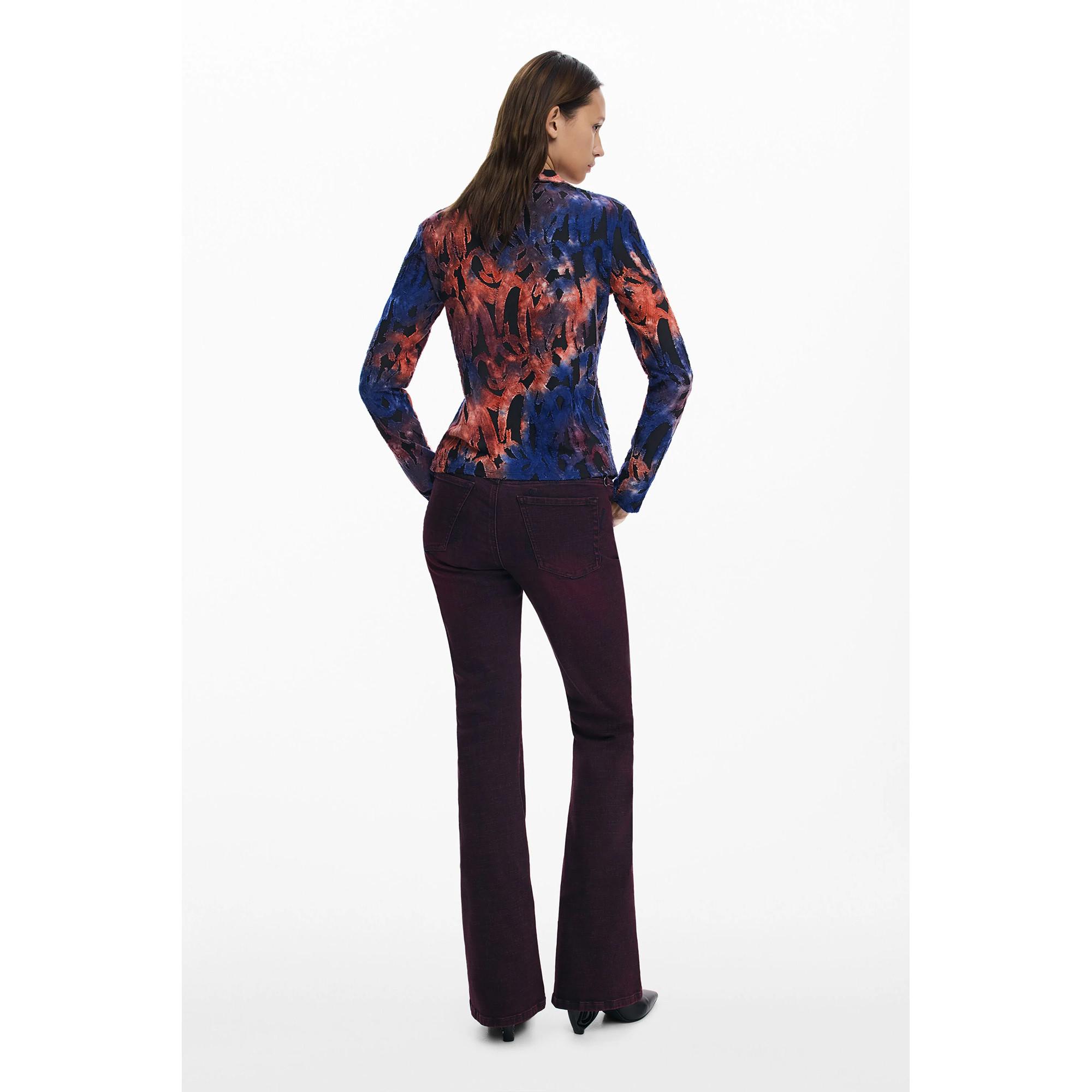 Desigual Langarm T-Shirt Abstraktes Muster  