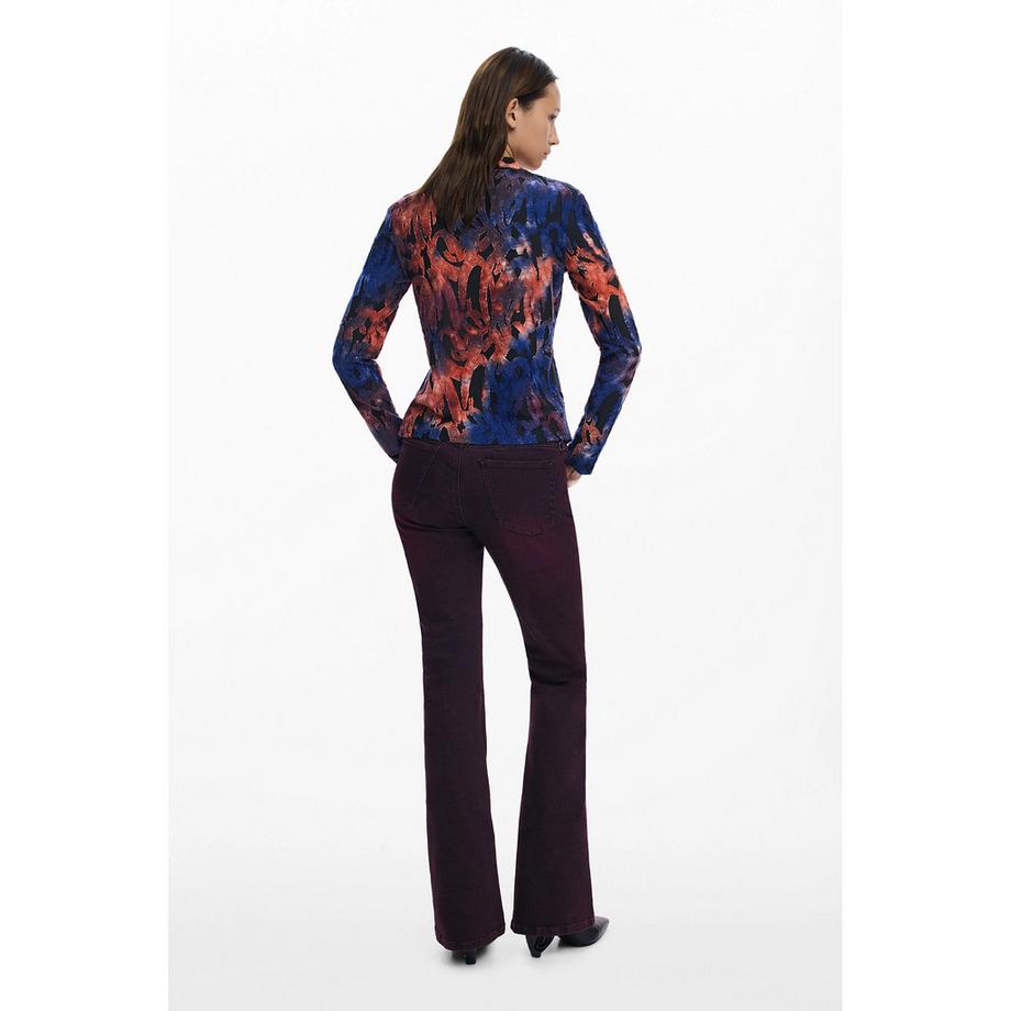 Desigual Langarm Figurbetontes T-Shirt  