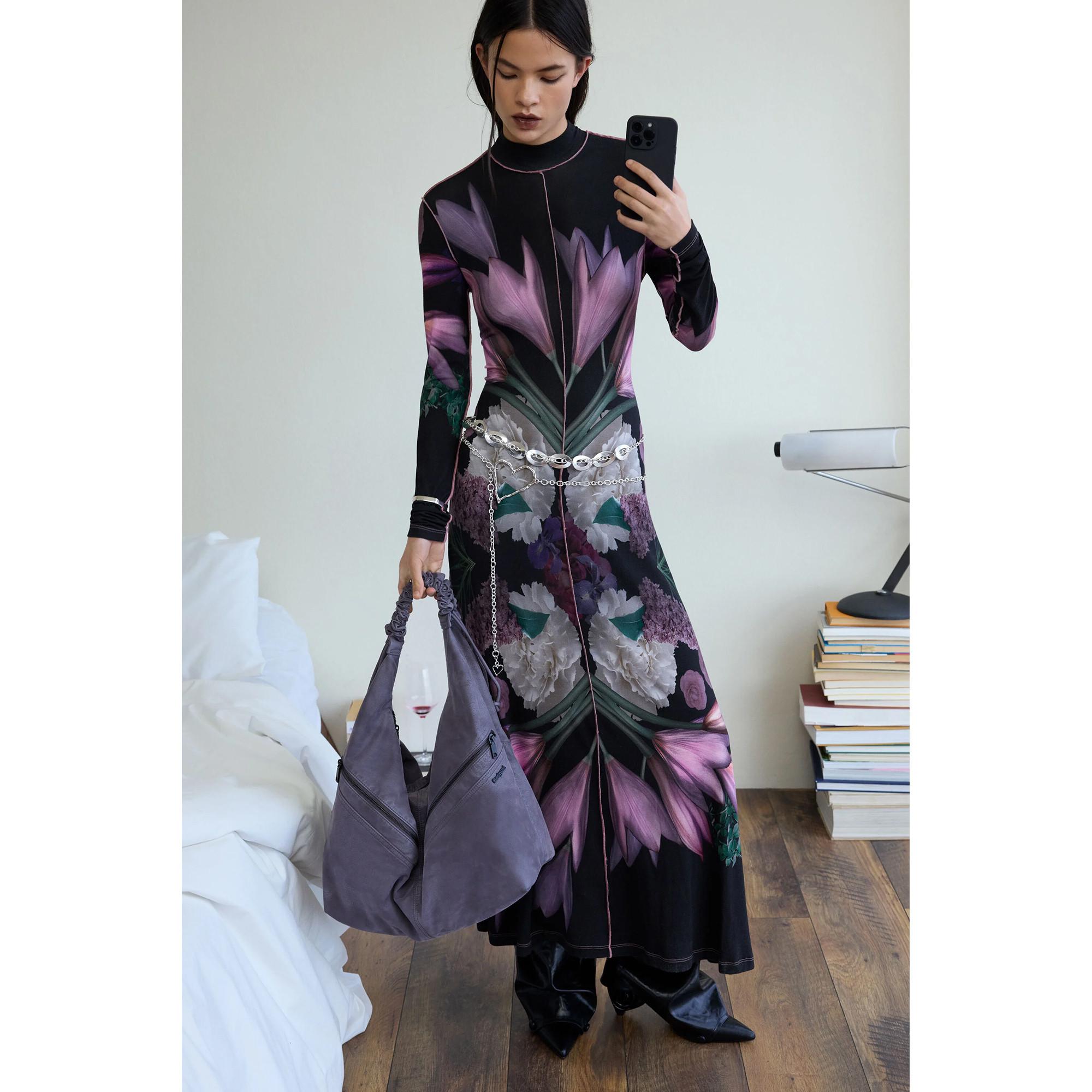 Desigual Abito lungo Slim Fit con stampa floreale  