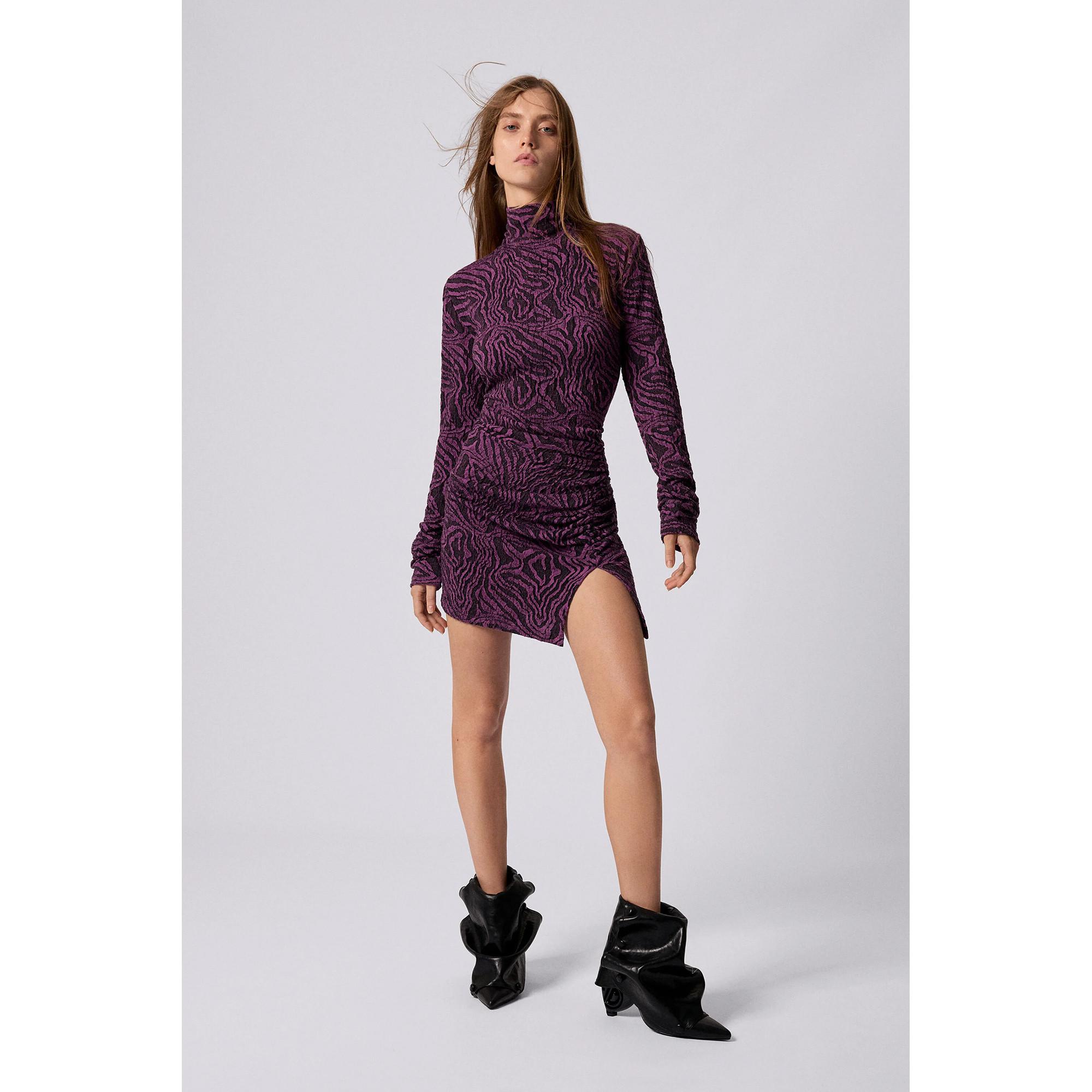 Desigual Vestito Mini Maniche Lunghe Collo Alto  