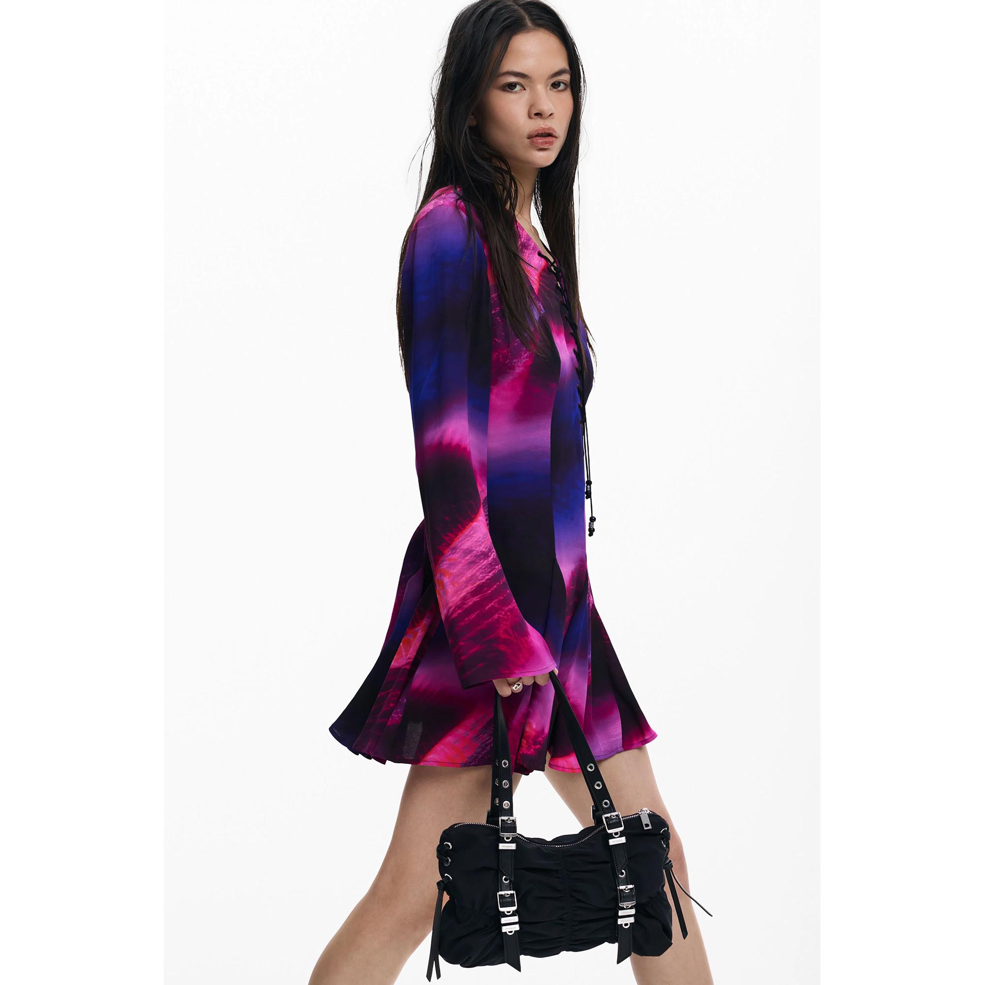 Desigual Vestito Mini Maniche Lunghe  