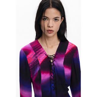 Desigual Vestito Mini Maniche Lunghe  