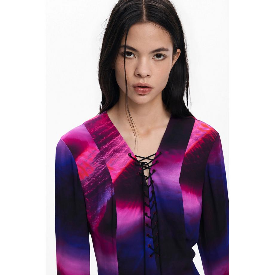 Desigual Vestito Mini Maniche Lunghe  