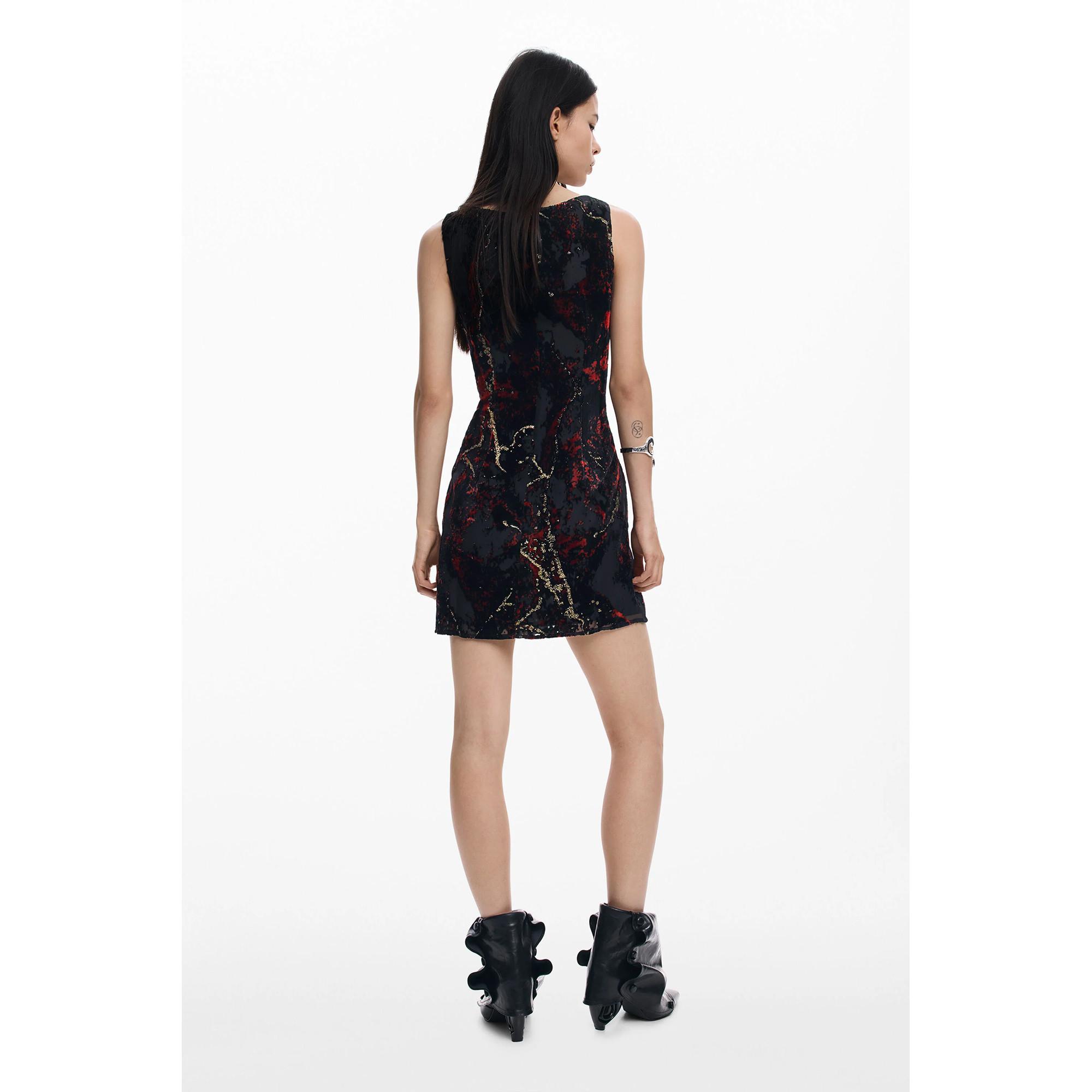 Desigual Ärmelloses Mini-Kleid mit eckigem Ausschnitt  