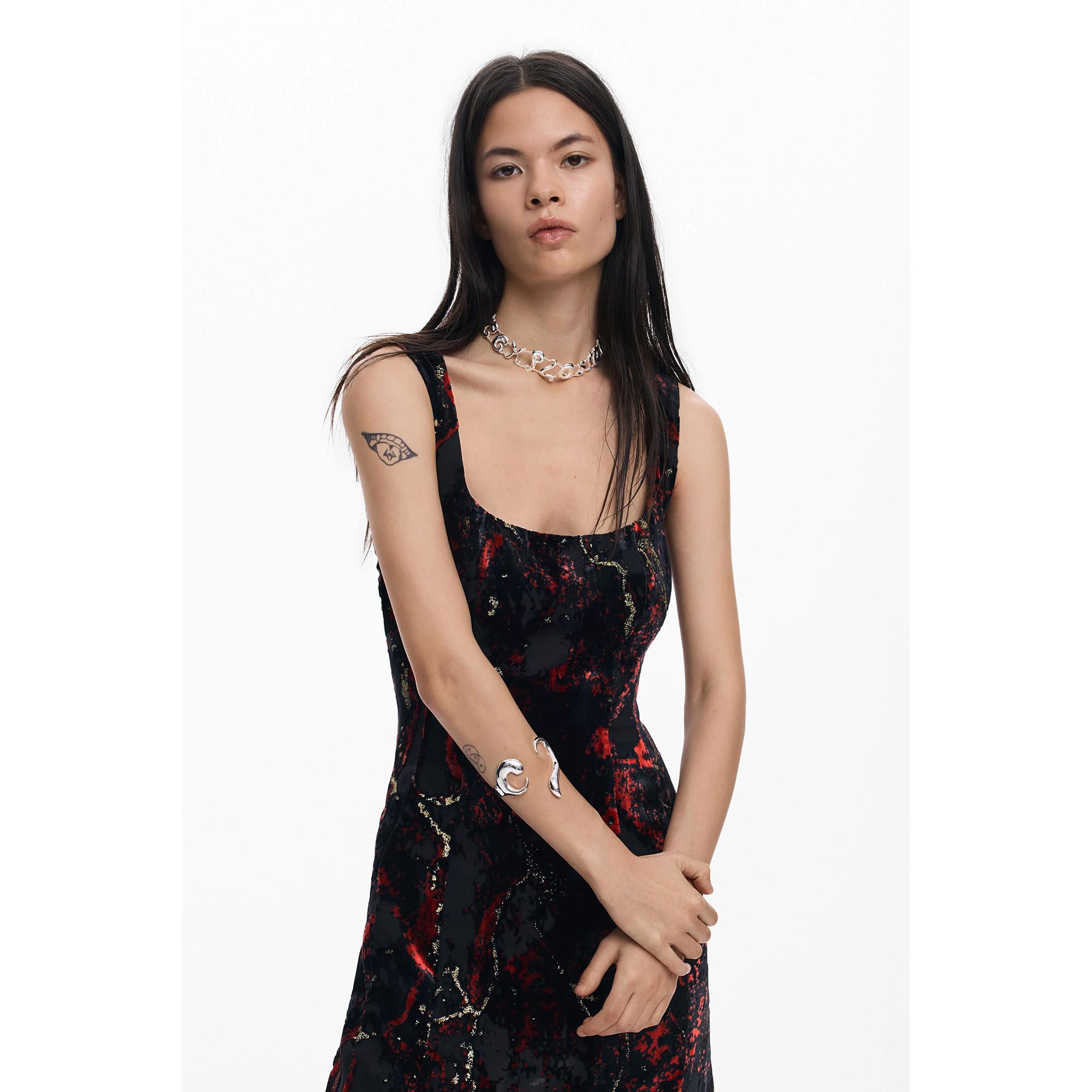 Desigual Ärmelloses Mini-Kleid mit eckigem Ausschnitt  