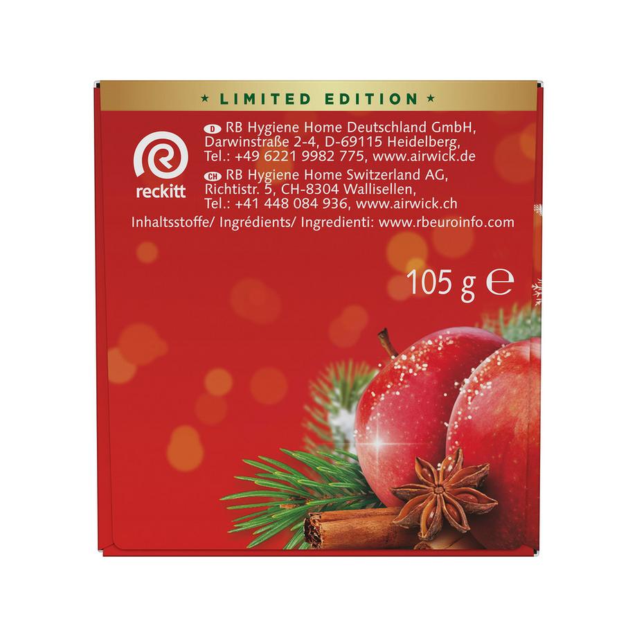 AIR WICK Bougie parfumée duo Baked Apple & Cinnamon Joy 