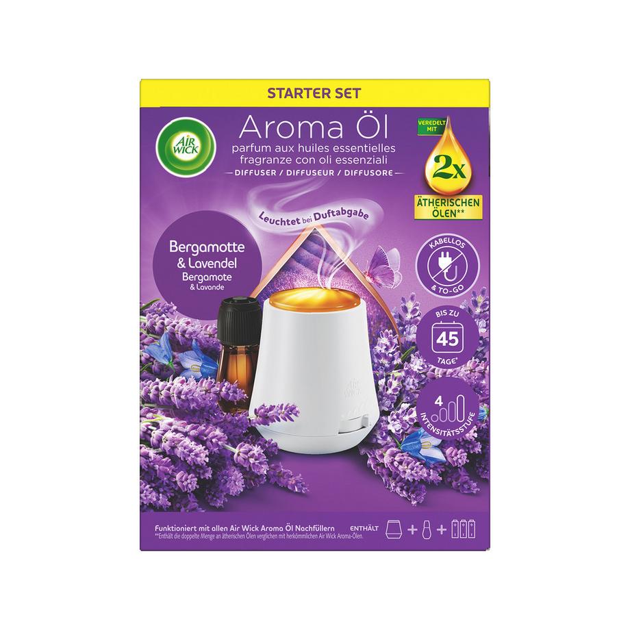 AIR WICK Aroma DiffuserAroma-Öl Diffuser Starter-Set Bergamotte & Lavendel 