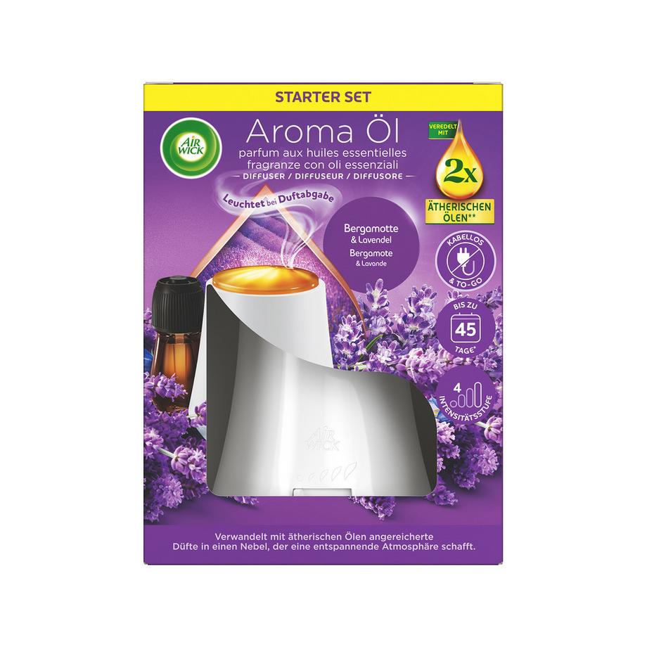 AIR WICK Aroma DiffuserAroma-Öl Diffuser Starter-Set Bergamotte & Lavendel 