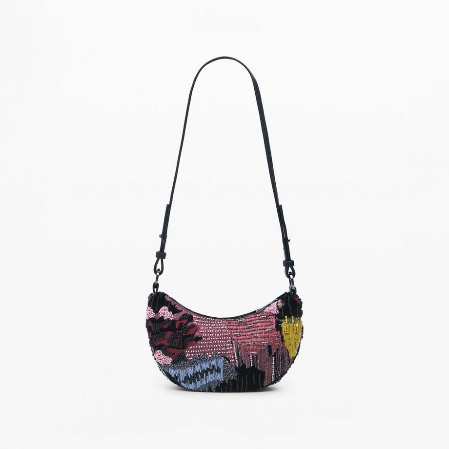 Desigual Verzierte Halbmond Shopper Tasche  