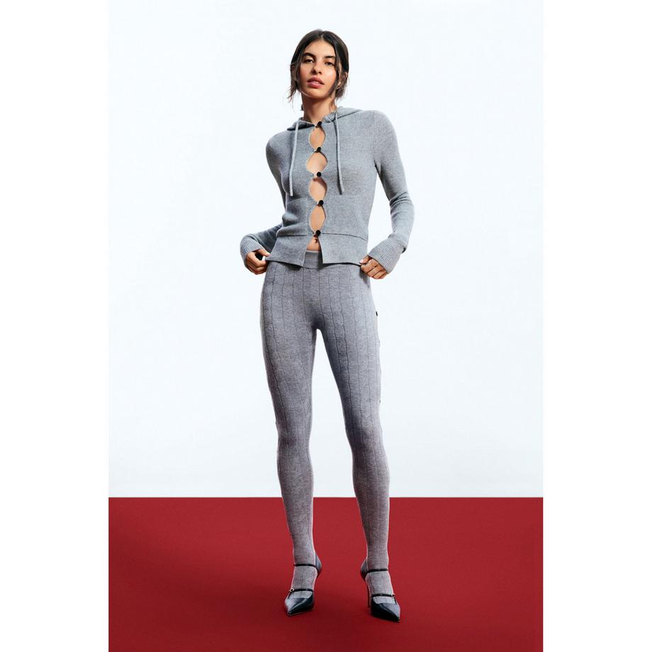 Desigual Pullover con Cappuccio Abbottonato Davanti  