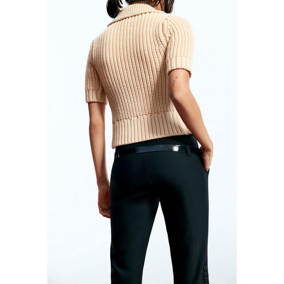 Desigual Kurzarm Rippstrick Pullover  