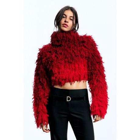 Desigual Maglione Corto in Maglia Shaggy  