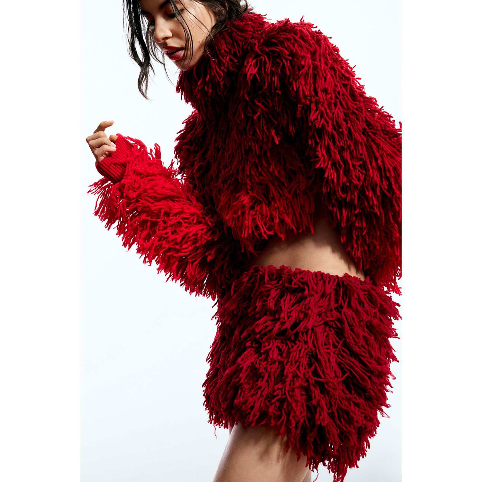 Desigual Maglione Corto in Maglia Shaggy  