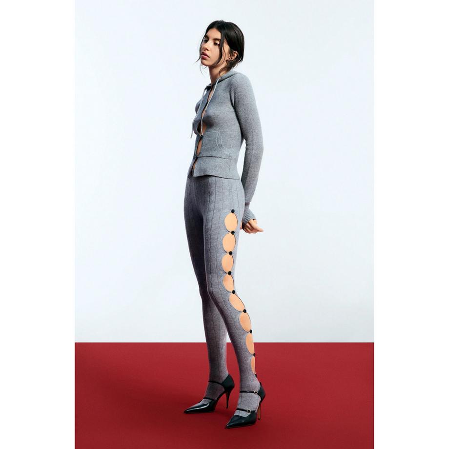 Desigual Gerippte Cut-Out Leggings  