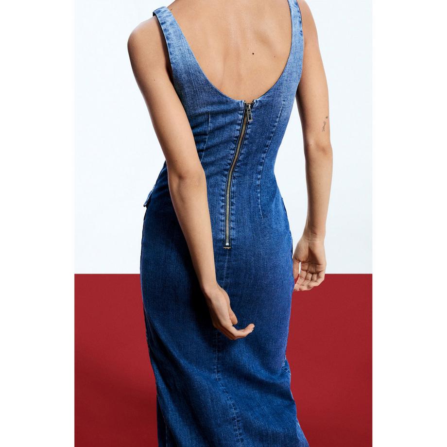 Desigual Denim Maxikleid mit Schlitz  