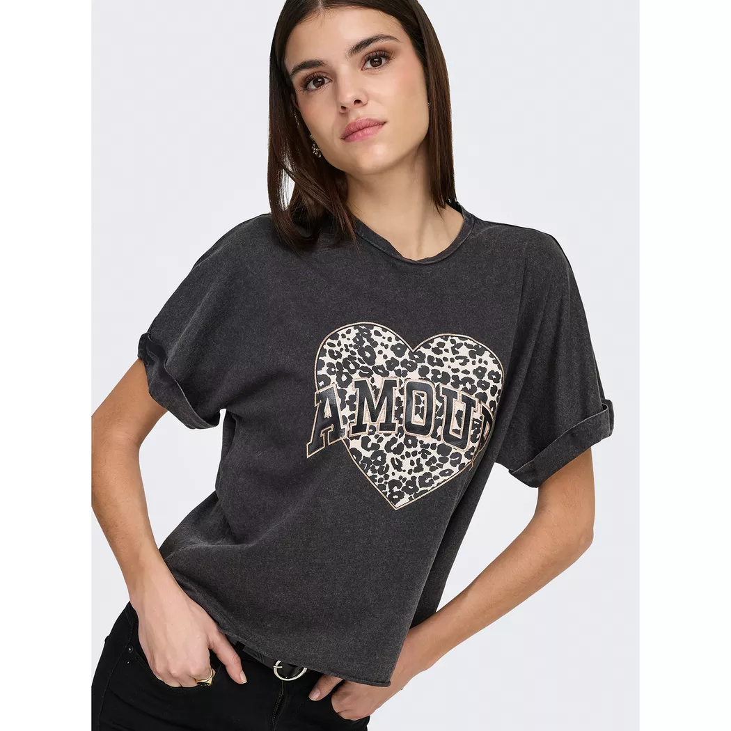 ONLY T-Shirt ONLLUCY  schwarz   L damen