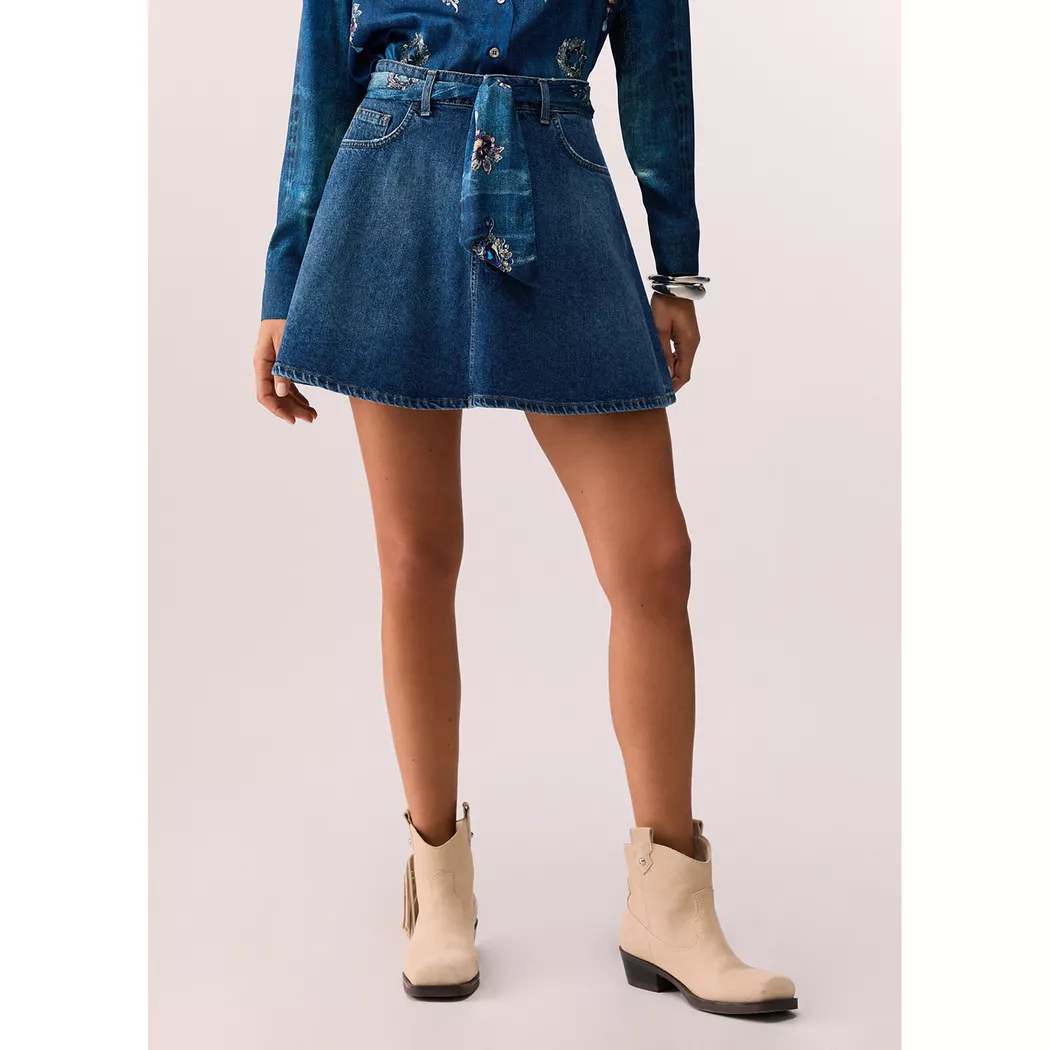 LIU JO - Rock, für Damen, Blau Denim, Größe W26