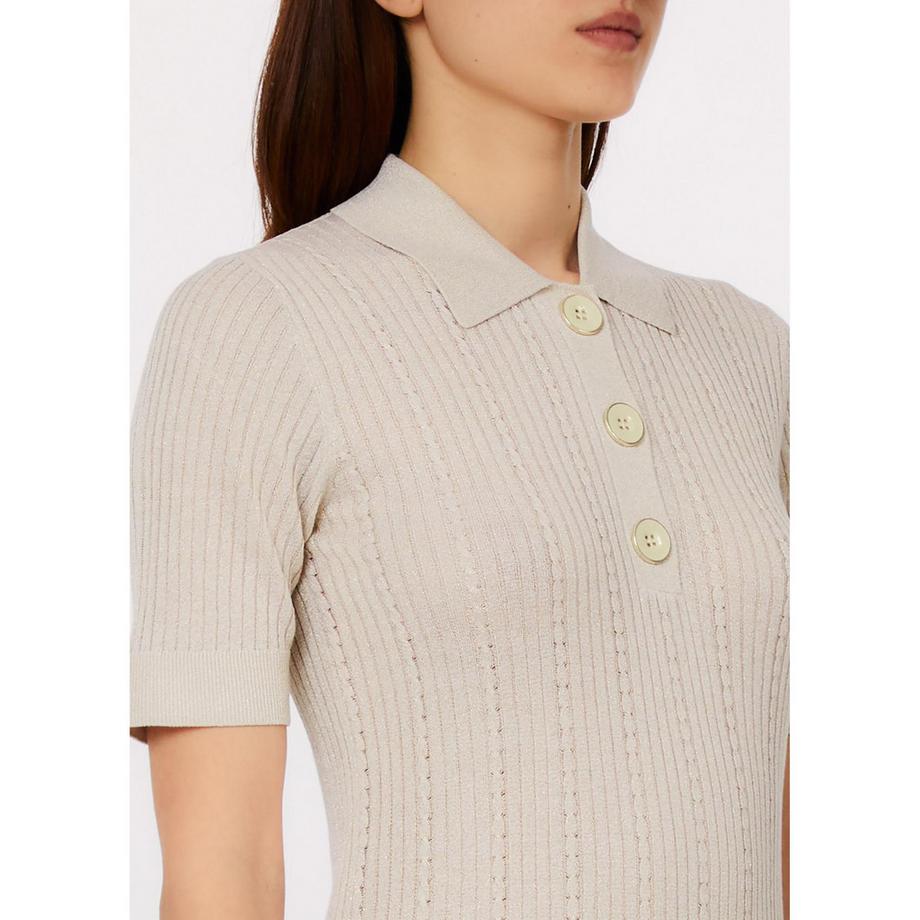 LIU JO Geripptes Strick-Polo-Shirt  
