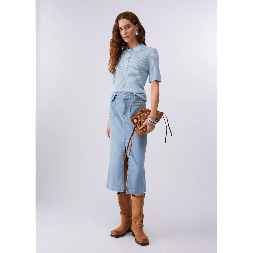 LIU JO - Polo Shirt, für Damen, Hellblau, Größe L