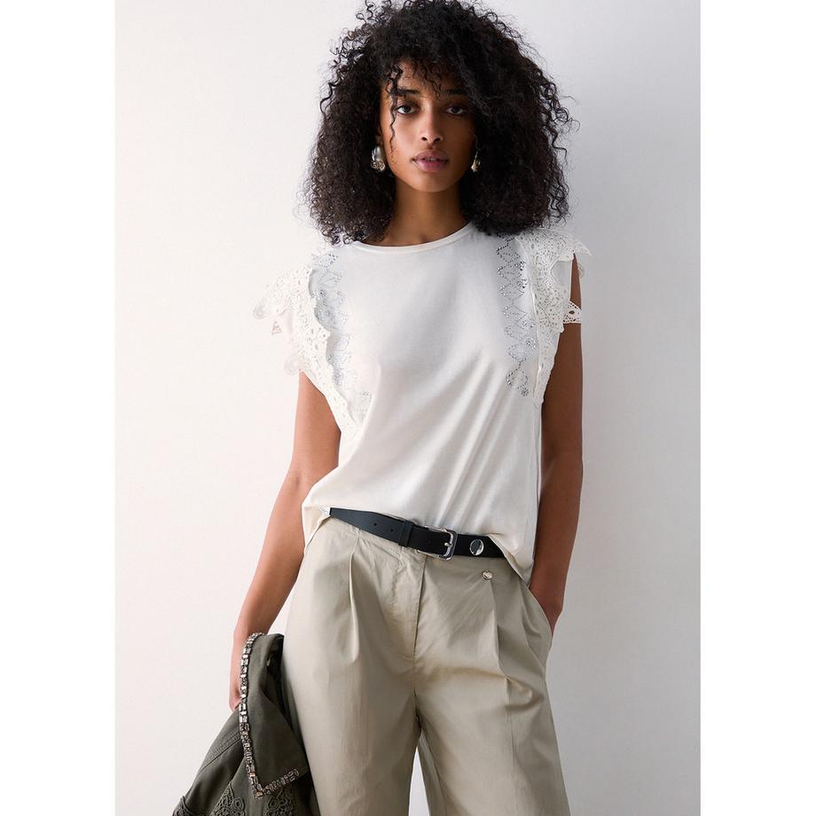 LIU JO T-Shirt mit Spitzendetails  