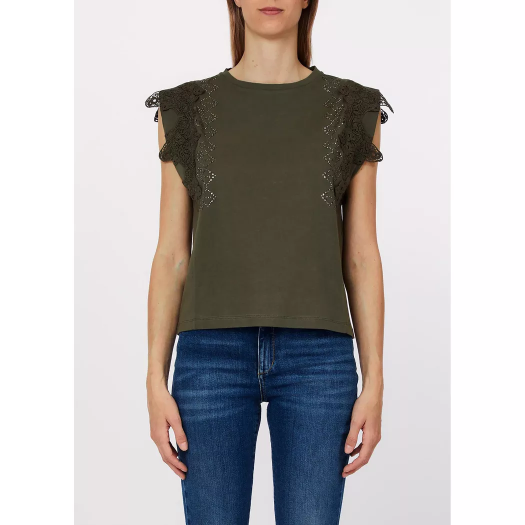 LIU JO - T-Shirt, für Damen, Grün, Größe XL