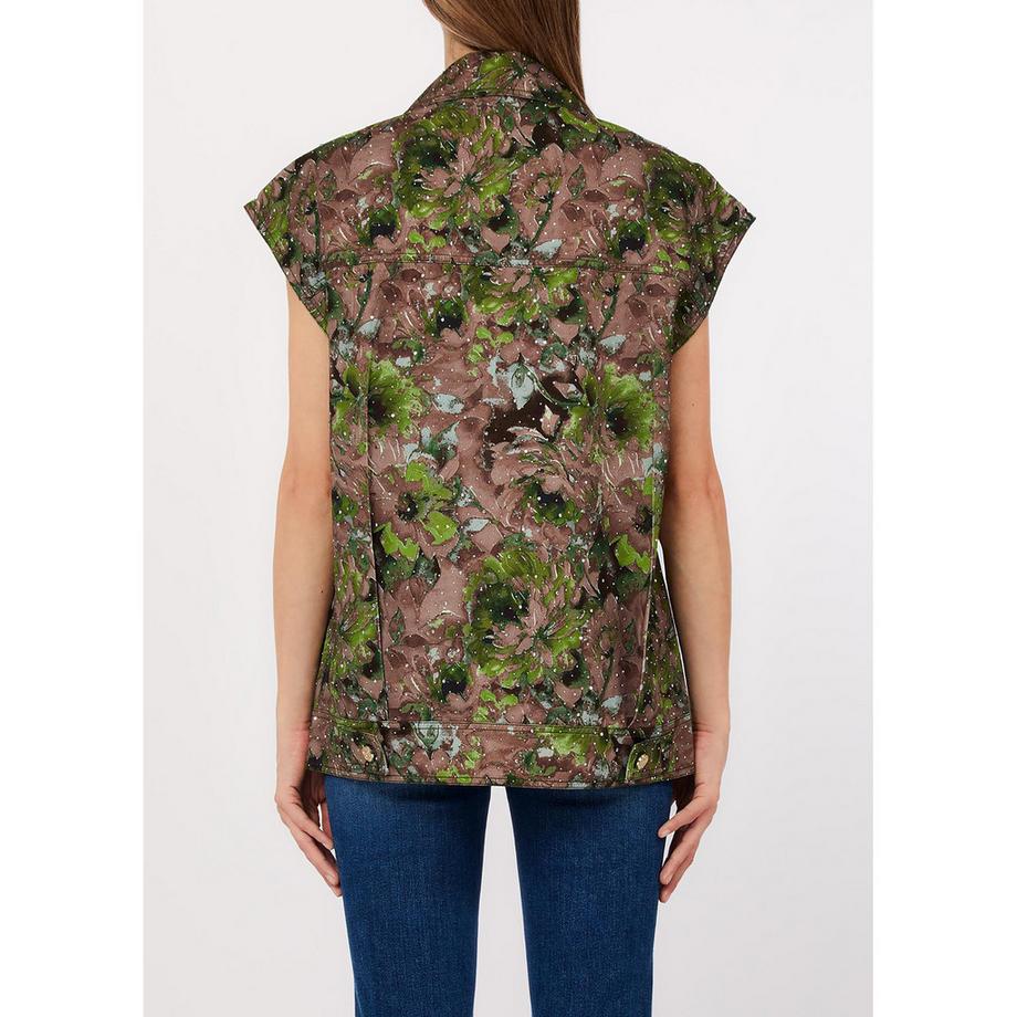 LIU JO Blouson Motif Floral Manches Courtes  