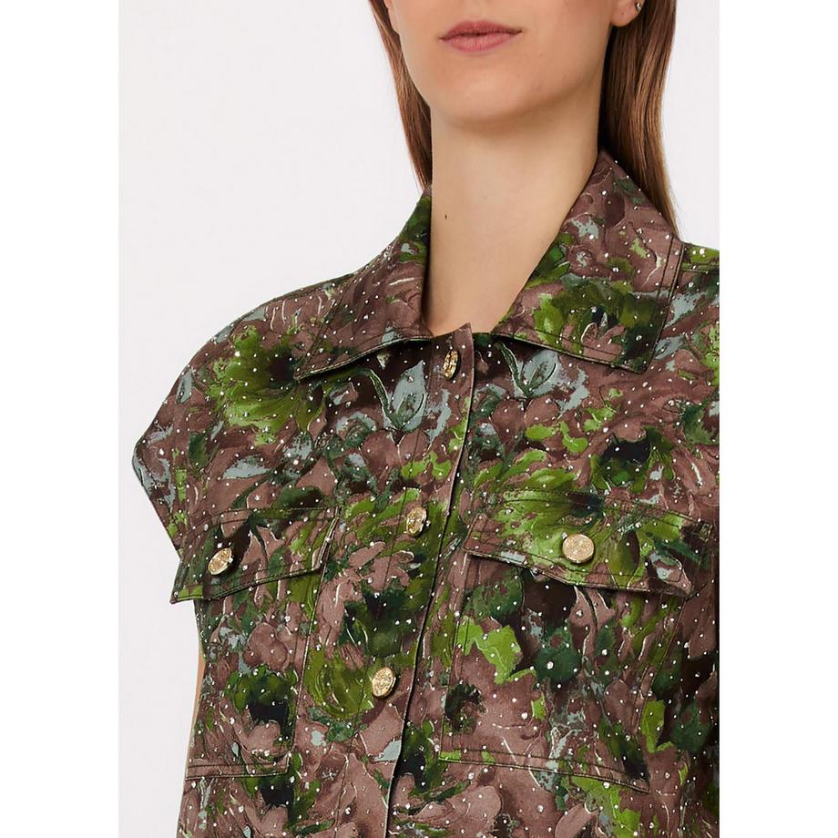 LIU JO Blouson Motif Floral Manches Courtes  