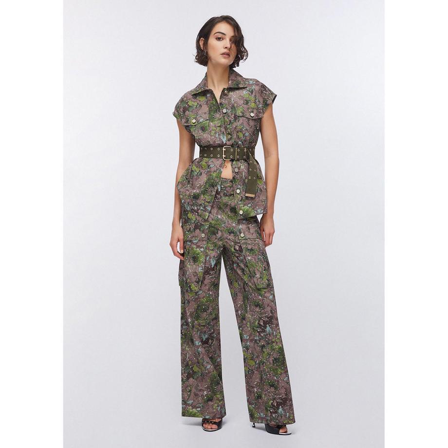 LIU JO Blouson Motif Floral Manches Courtes  