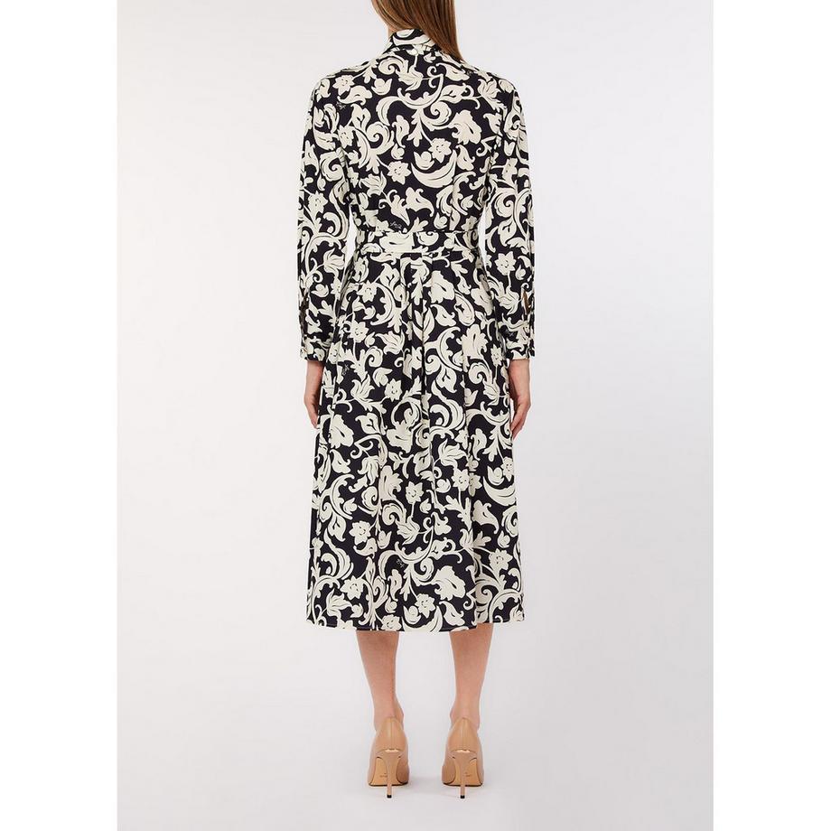 LIU JO Langarm Midi Hemdblusenkleid mit Blumenmuster  