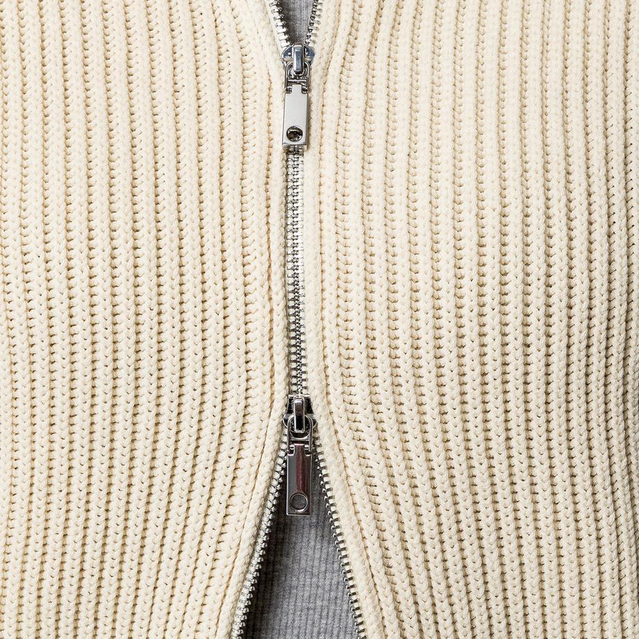 Max & Co Cardigan en maille côtelée Regular Fit avec fermeture éclair intégrale  