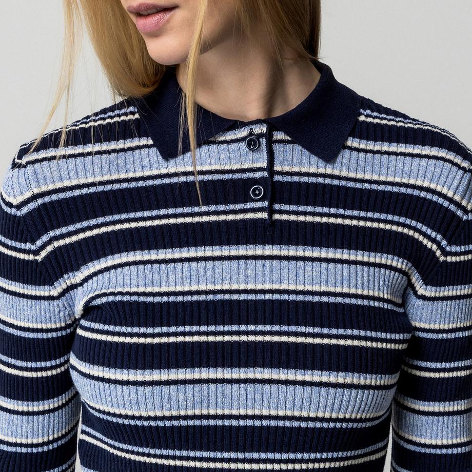 Max & Co Gestreiftes Langarm Polo Shirt  