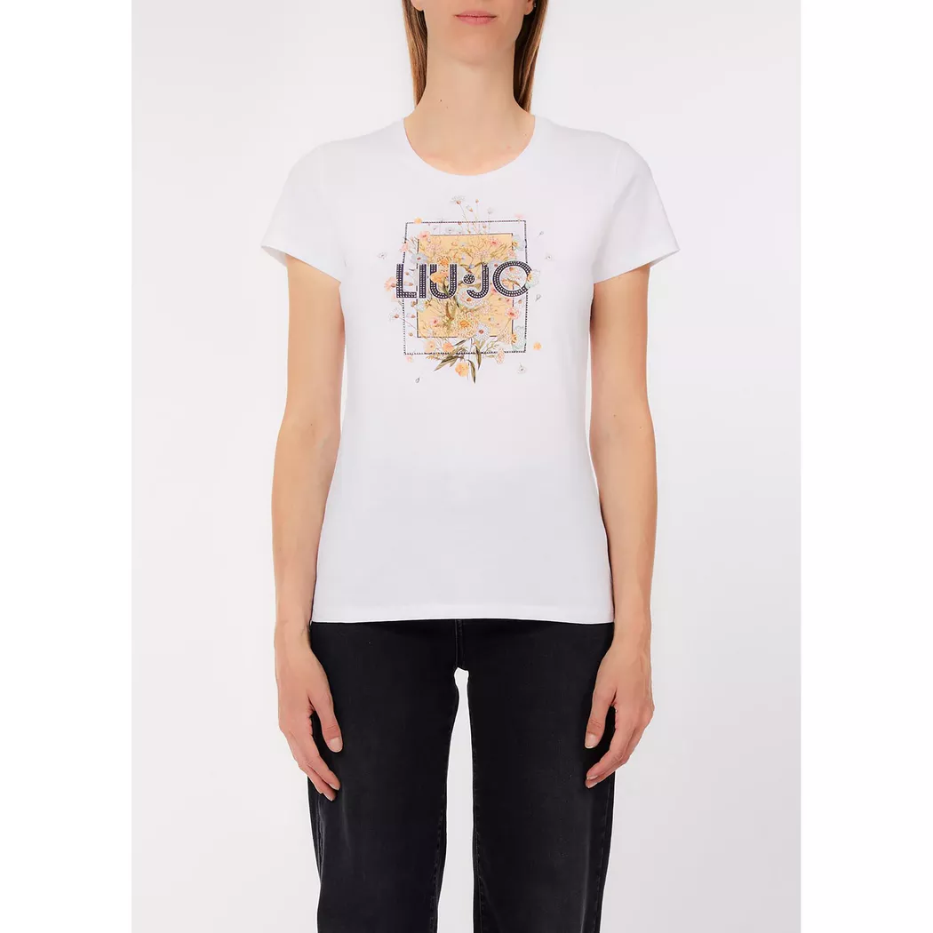 LIU JO - T-Shirt, für Damen, Ecru, Größe XL