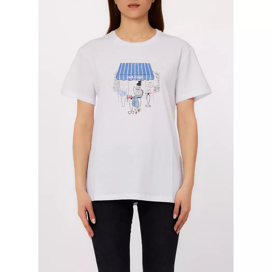 LIU JO - T-Shirt, für Damen, Ecru, Größe S