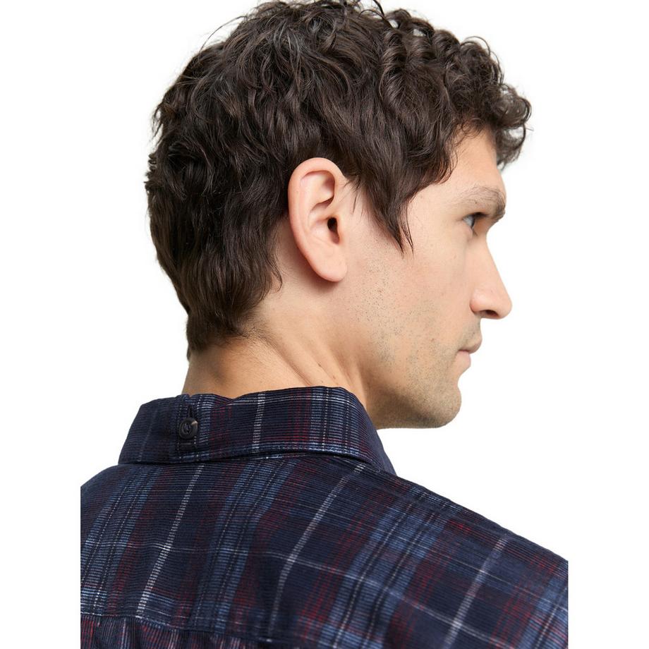 TOM TAILOR Camicia in Velluto a Coste a Quadri  