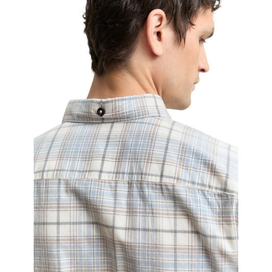 TOM TAILOR Camicia in Velluto a Coste a Quadri  
