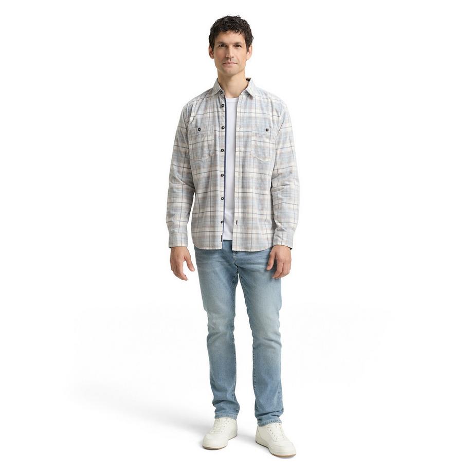 TOM TAILOR Camicia in Velluto a Coste a Quadri  
