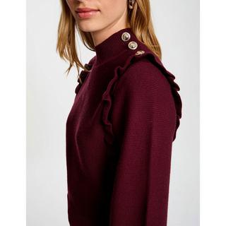 MORGAN Pull avec Volants et Boutons Décoratifs  