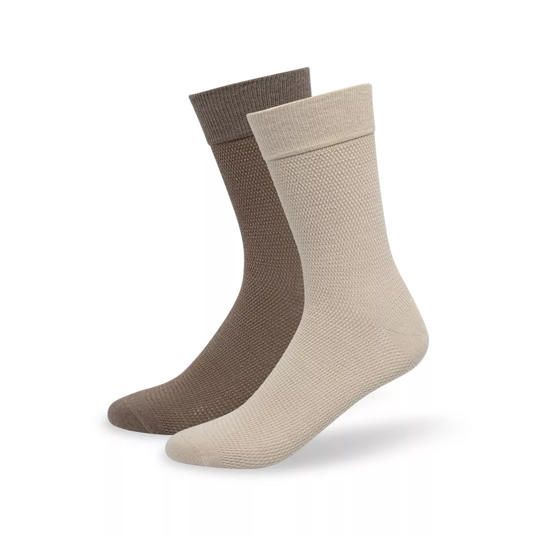 Manor Man - Duopack, wadenlange Socken, für Herren, Beige, Größe 43-46 2