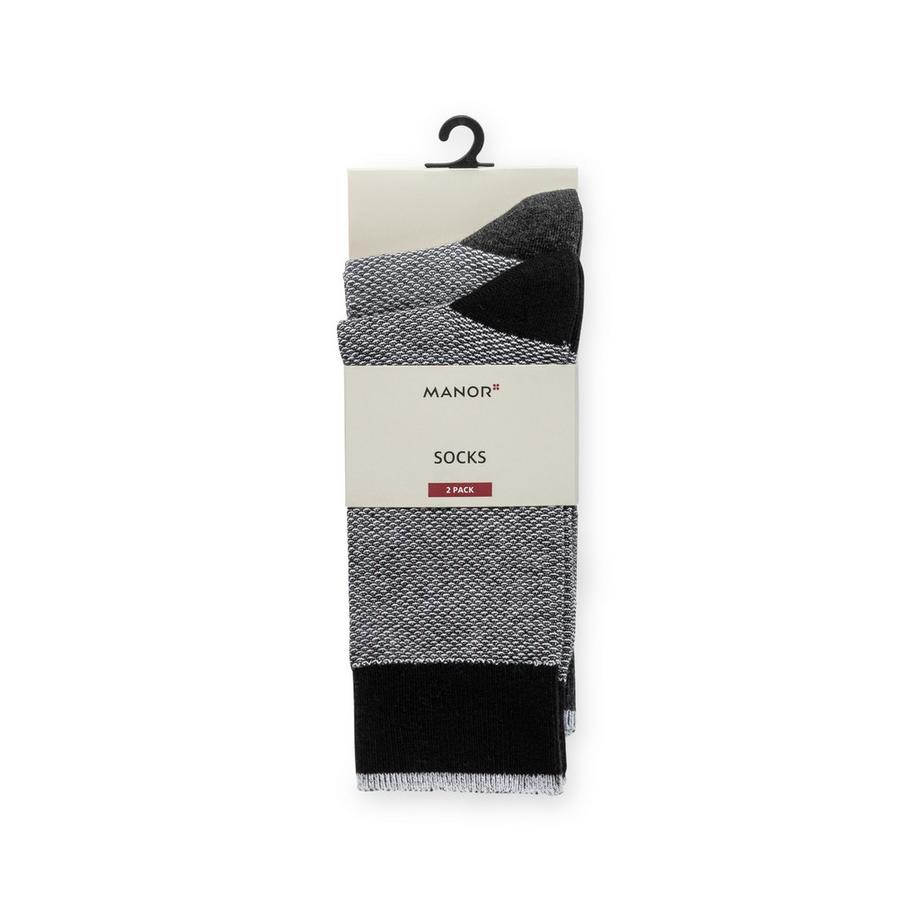 Manor Man 2P Wadensocken Lot de 2 paires de chaussettes, hauteur mollet 