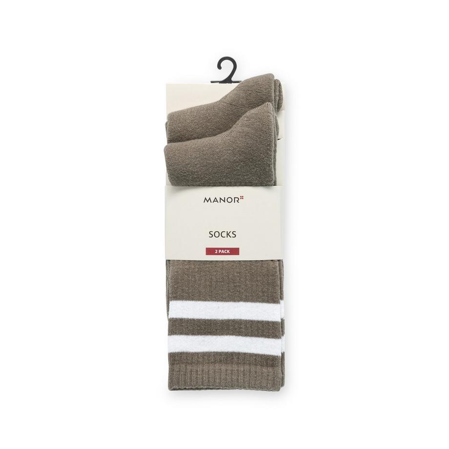 Manor Man 2P Wadensocken Lot de 2 paires de chaussettes, hauteur mollet 