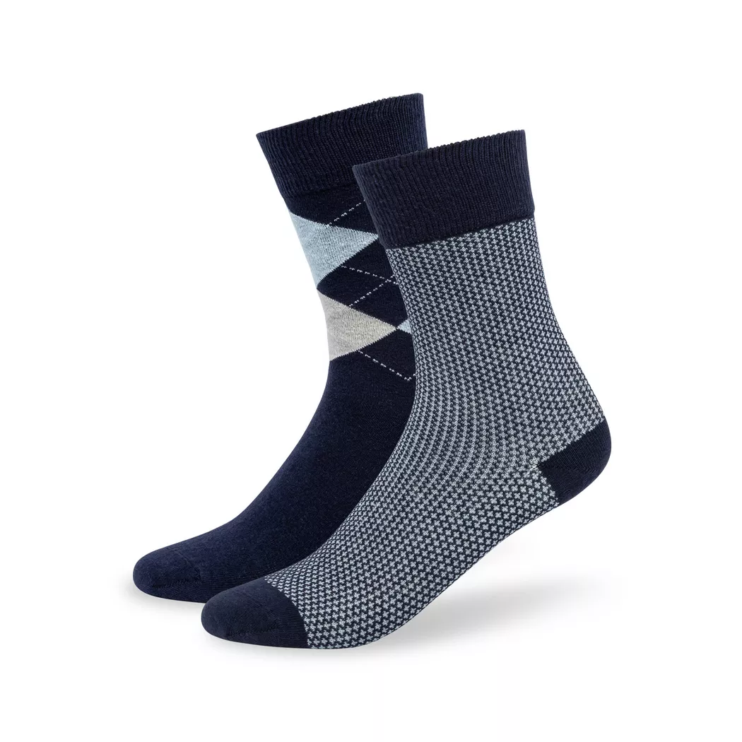 Manor Man - Duopack, wadenlange Socken, für Herren, Marine, Größe 39-42 4