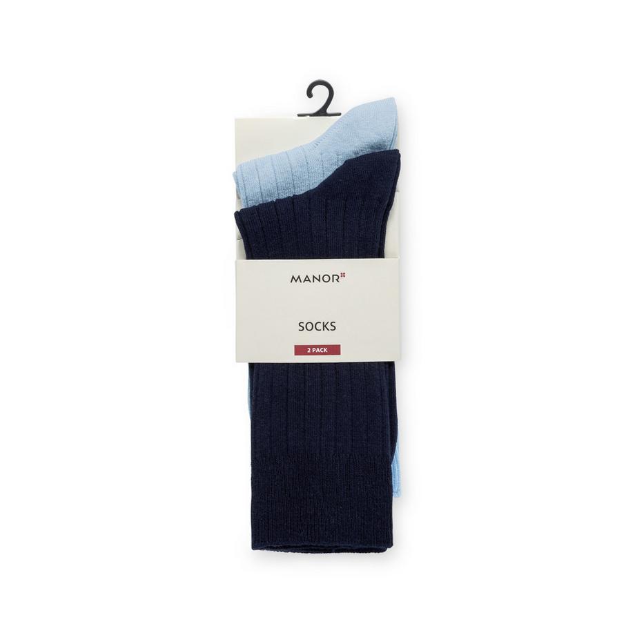 Manor Man 2P Businesssocken Duopack, wadenlange Socken 